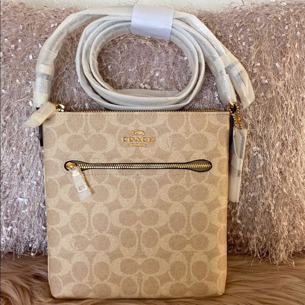 NWT Coach Mini Rowan File Bag In Signature Canvas